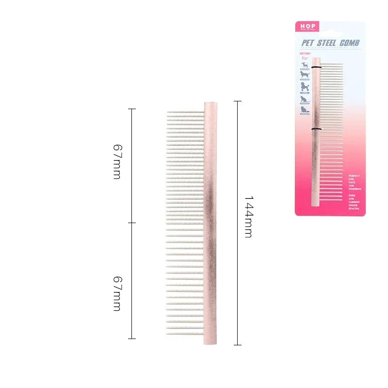 Stainless Steel Pet Grooming Comb Professional Dog Trimmer Light Aluminum Brush for Puppies