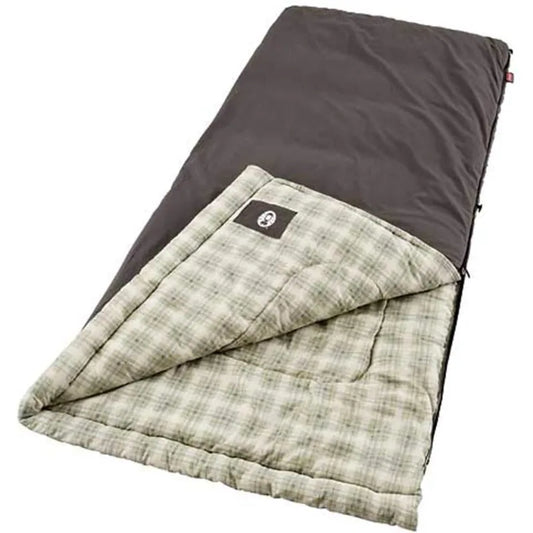 Coleman Heritage Big and Tall Cold Weather Sleeping Bag 10 Degree Fahrenheit Camping Sleeping Bag for Adults Comfortable
