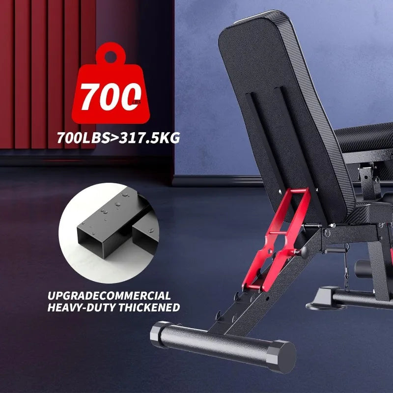 Utility weightBenches for Exercise, Free Installation Design for Portable Fitness Strength Training Equipment at Home Gym