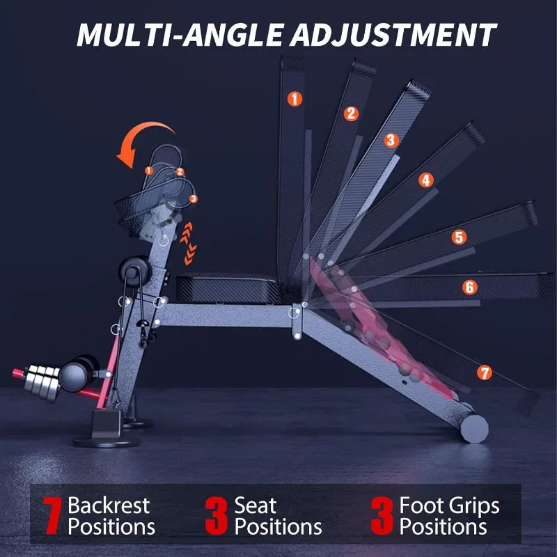 Utility weightBenches for Exercise, Free Installation Design for Portable Fitness Strength Training Equipment at Home Gym