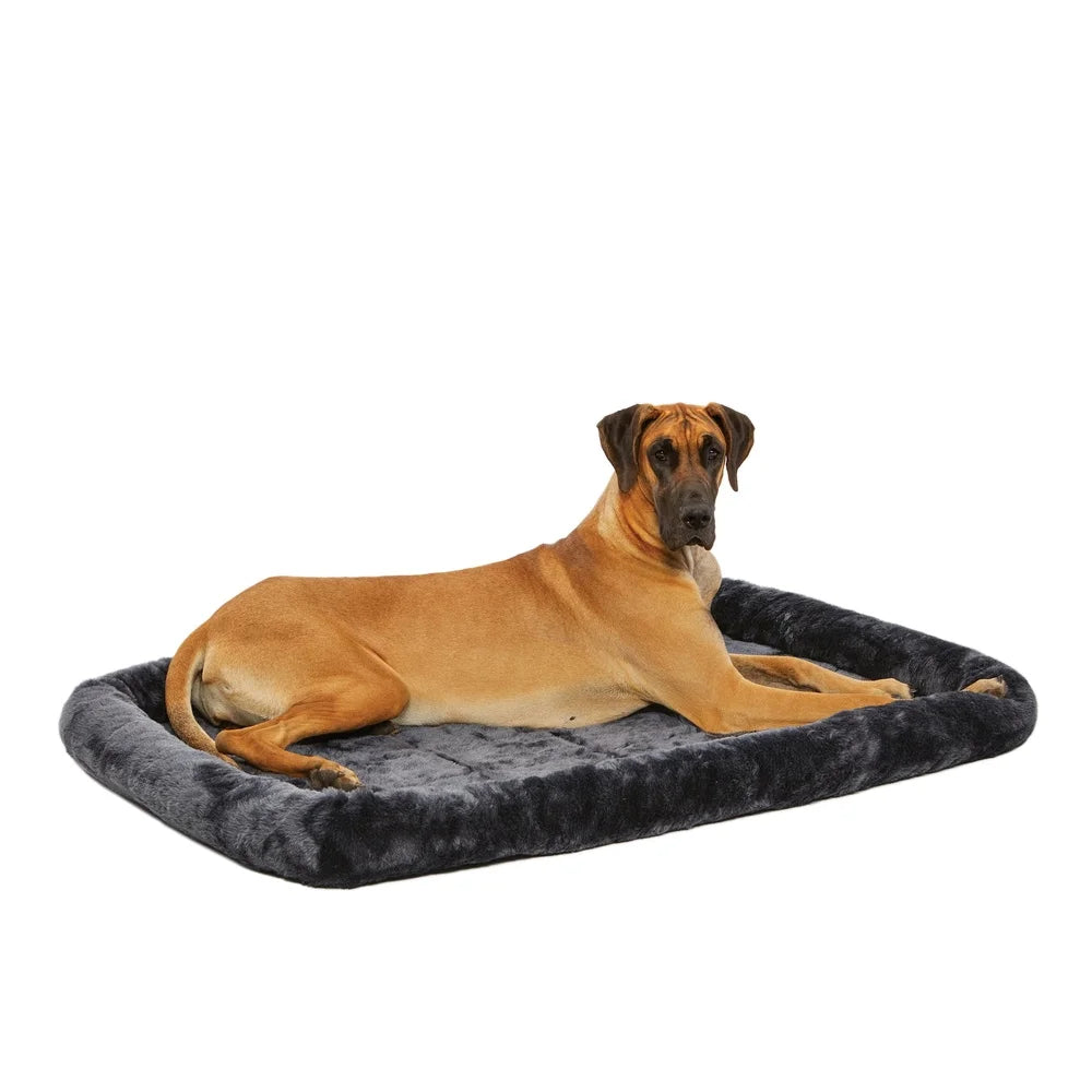 QuietTime Bolstered Dog Bed for XL Dogs Cushioned Polyester Base Comfortable Plush Pet Bedding Soft Resting Place 54 Inch Crate Fit