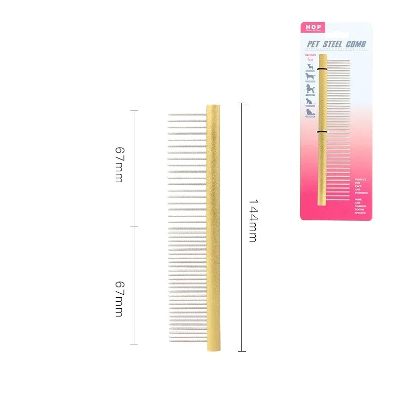 Stainless Steel Pet Grooming Comb Professional Dog Trimmer Light Aluminum Brush for Puppies