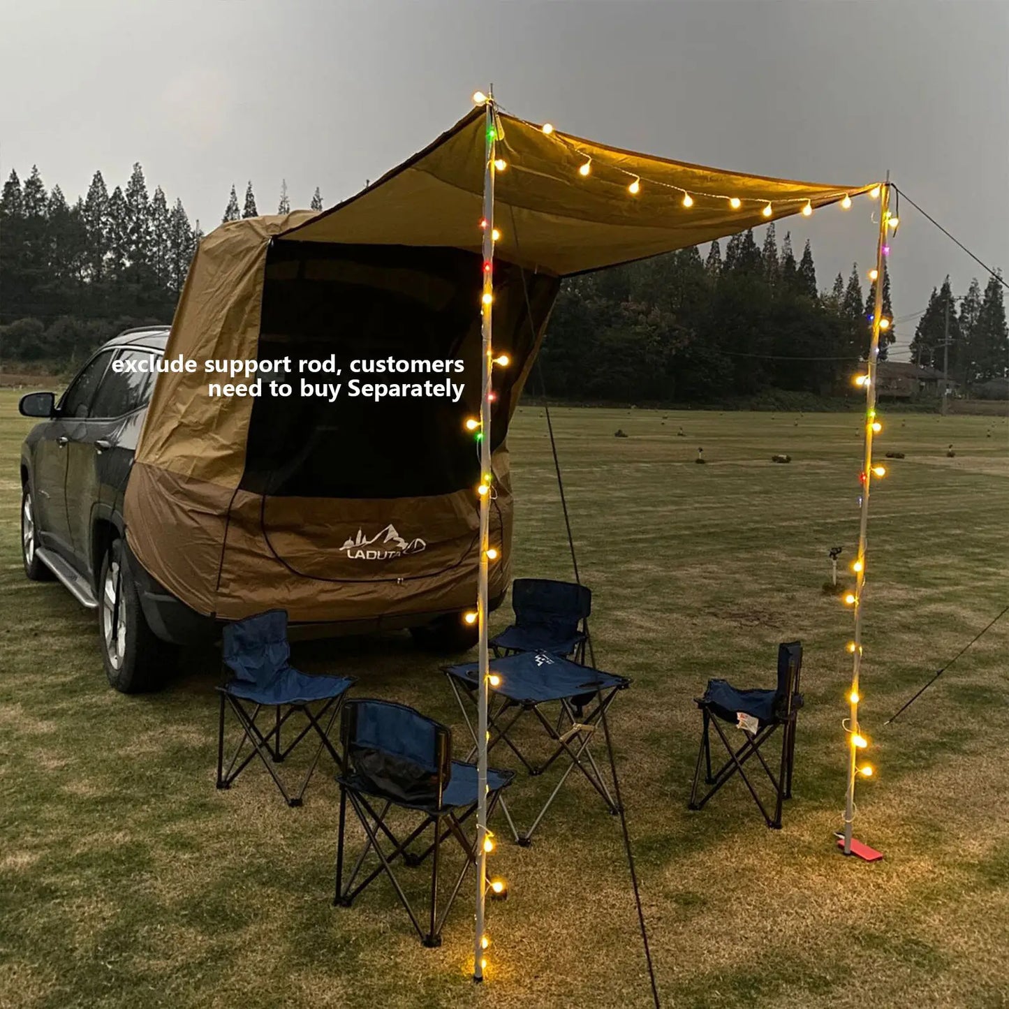Brown Outdoor Tailgate Tent Awning for SUV Truck Camping