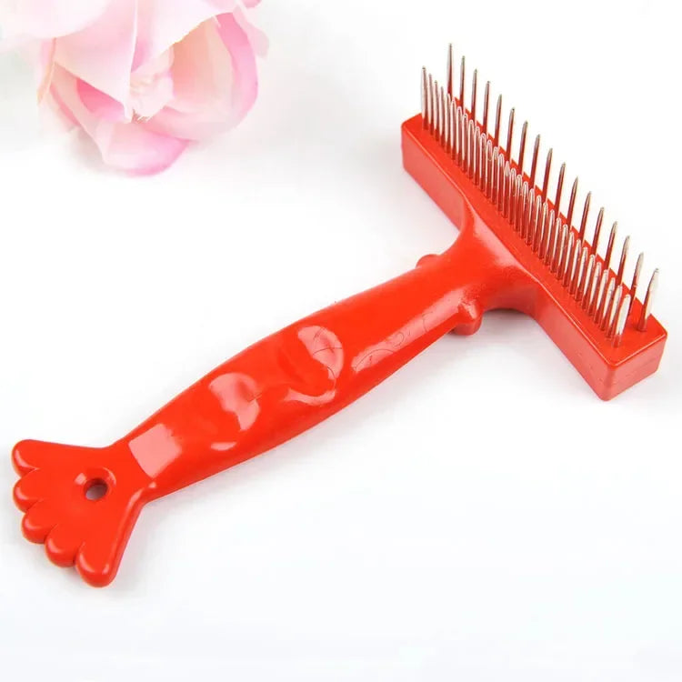 Pet Cat Dog Grooming Rake Brush Stainless Steel Double Row Undercoat Comb Durable Pins