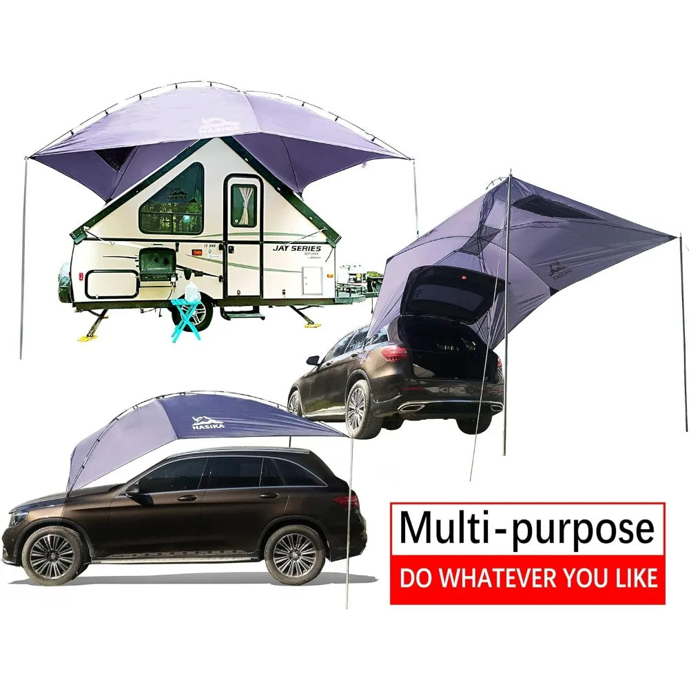 Versatile Teardrop Camping Tent And Awning Tarp For SUVs